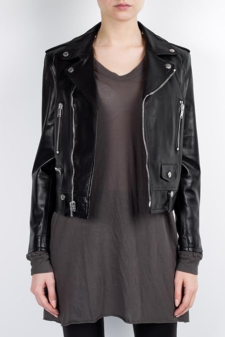 SID Women's Lambskin Leather Biker Jacket - 10X-Large Black Distressed Motorcycle Jacket for Women | Perfect for Riding, Night Out & Street Fashion