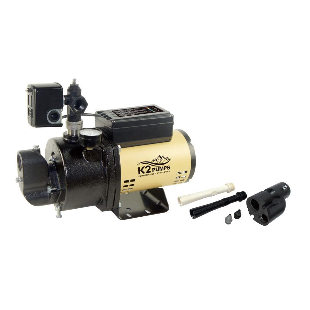 K2 Pumps WPD07502K - 3/4HP Cast Iron Convertible Jet Pump with LED Diagnostics Panel | High-Pressure Water Pump for Home, Farm & Irrigation Systems
