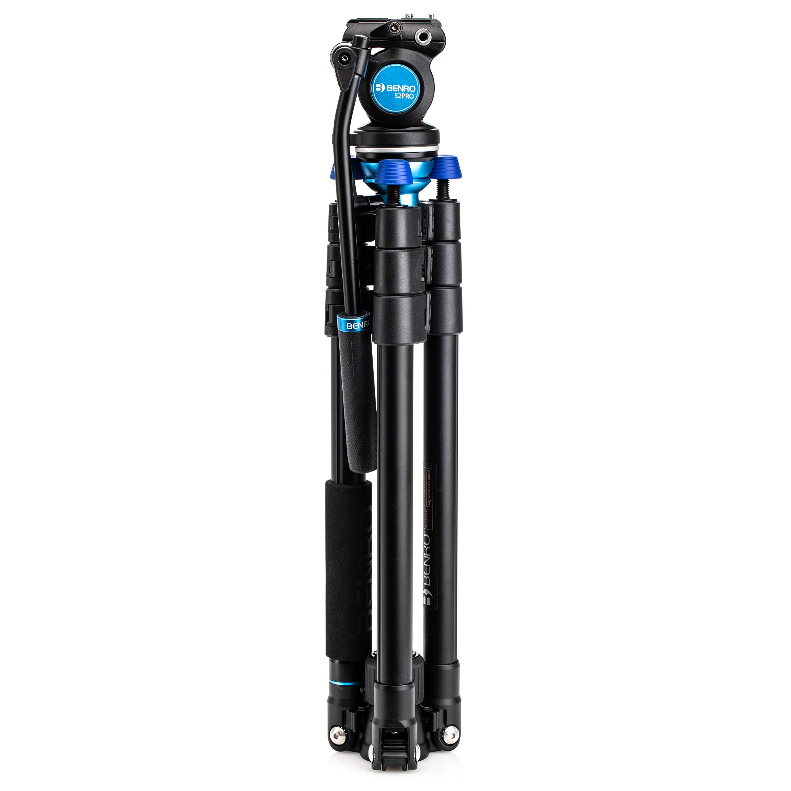 Benro Aero2 Travel Angel Lightweight Carbon Fiber Video Tripod with S2Pro Fluid Head - Perfect for Vlogging, Travel Photography & Outdoor Filming