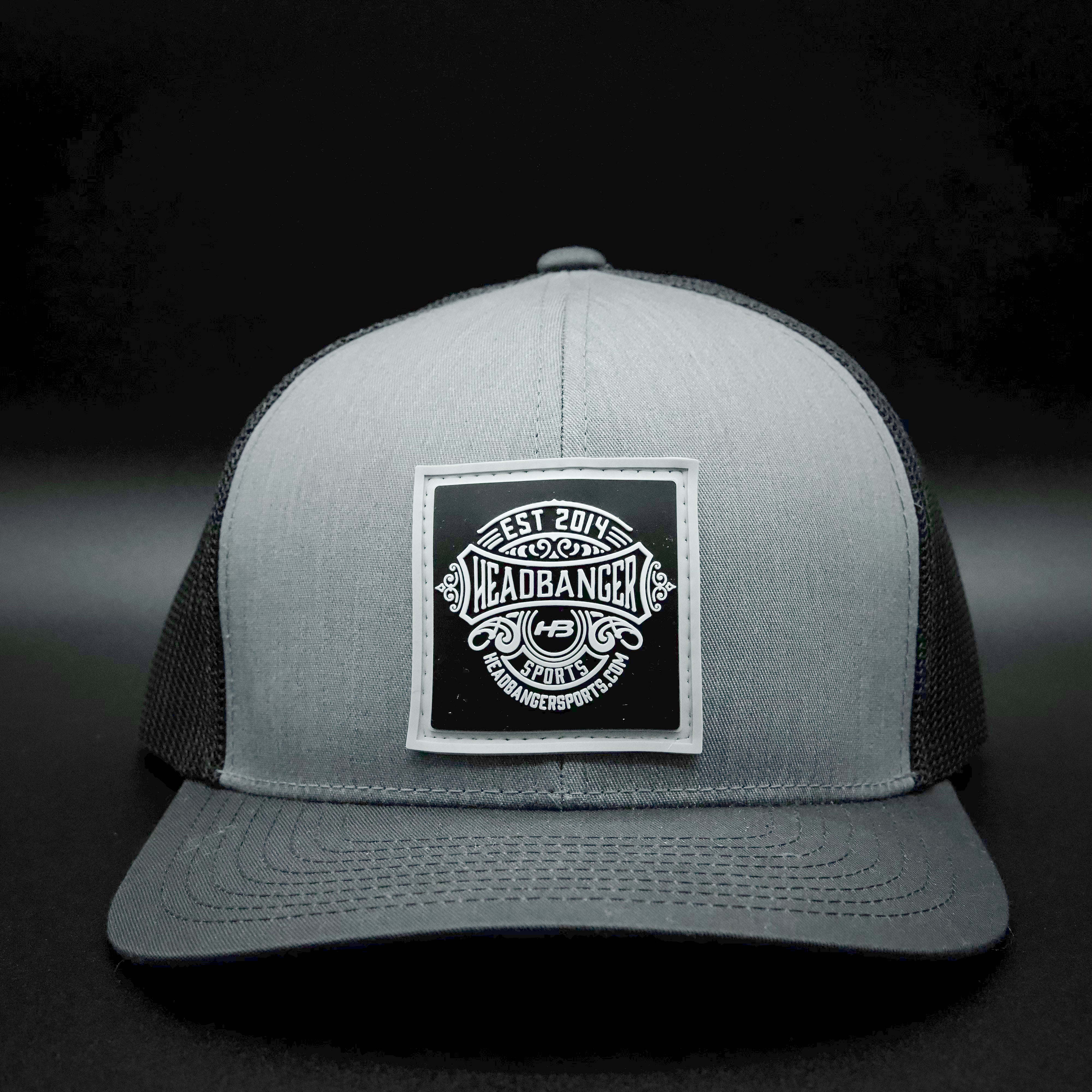 Headbanger Sports 104C Rubber Patch Snapback Hat - Heather Grey/Light Charcoal | Adjustable Baseball Cap for Men & Women | Perfect for Sports, Outdoor Activities & Casual Wear