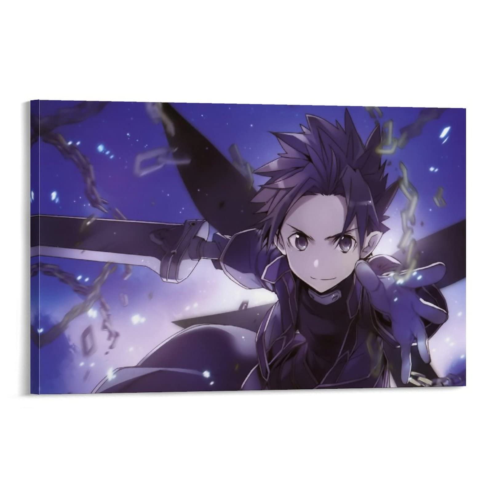 Sword Art Online Anime Poster - Kirito Wall Art Aesthetic Canvas Print for Bedroom, Living Room, Office & Dorm Decor | Anime Gifts for Fans | Perfect for Home, Gaming Room & Anime Themed Spaces