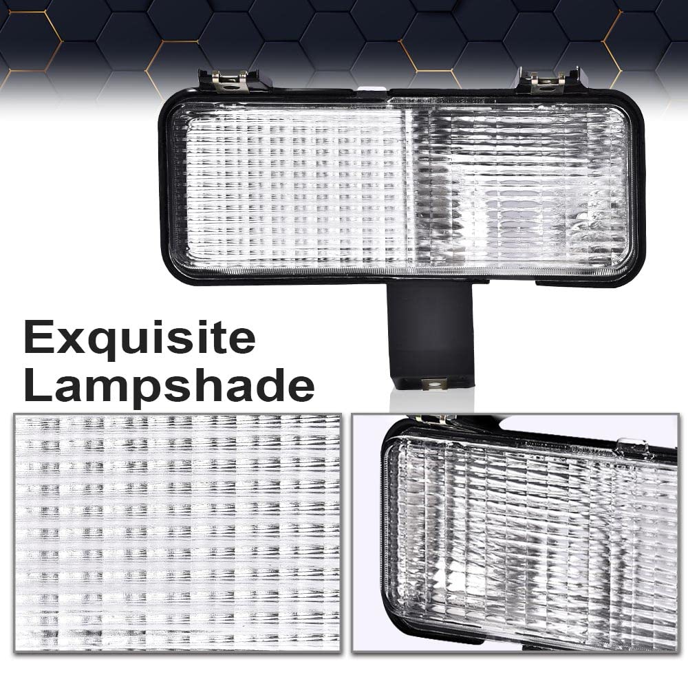PIT66 Front Turn Signal & Park Lamps Lights - Compatible with Chevy PU/Suburban/Blazer 1981-1982 - Set of 2 New White Bulbs - Perfect for Classic Truck Restoration & Nighttime Safety Driving