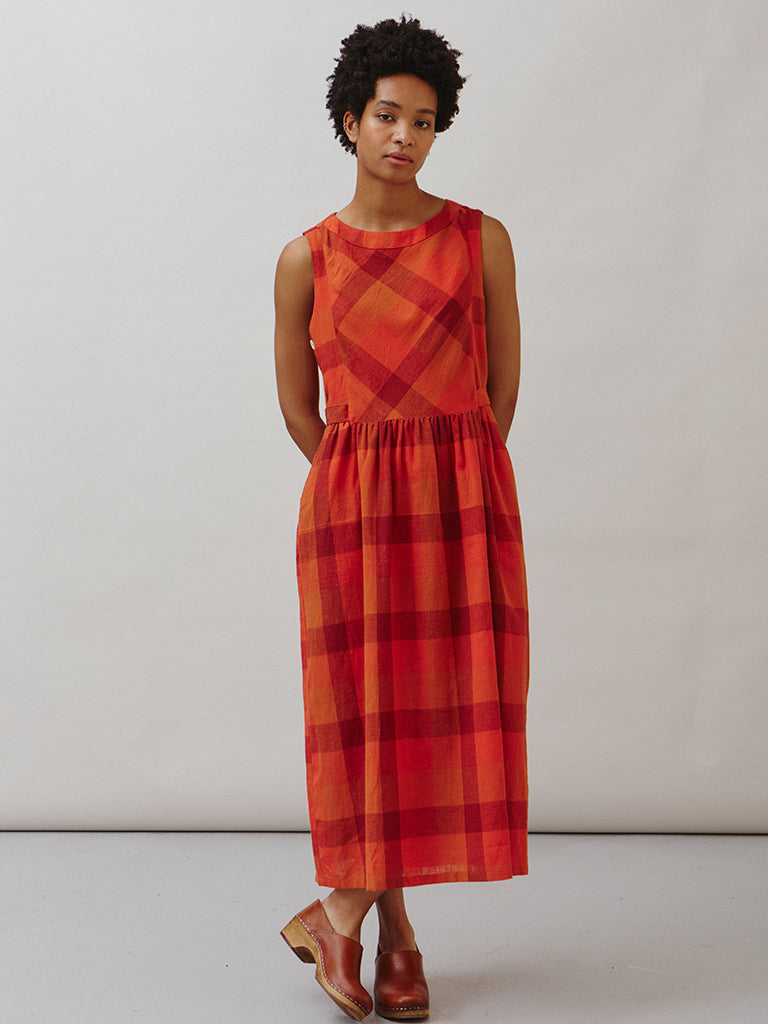 Sideline Frankie Dress in Red Check - Stylish Floral Print Women's Dress for Casual Outings, Parties & Date Nights