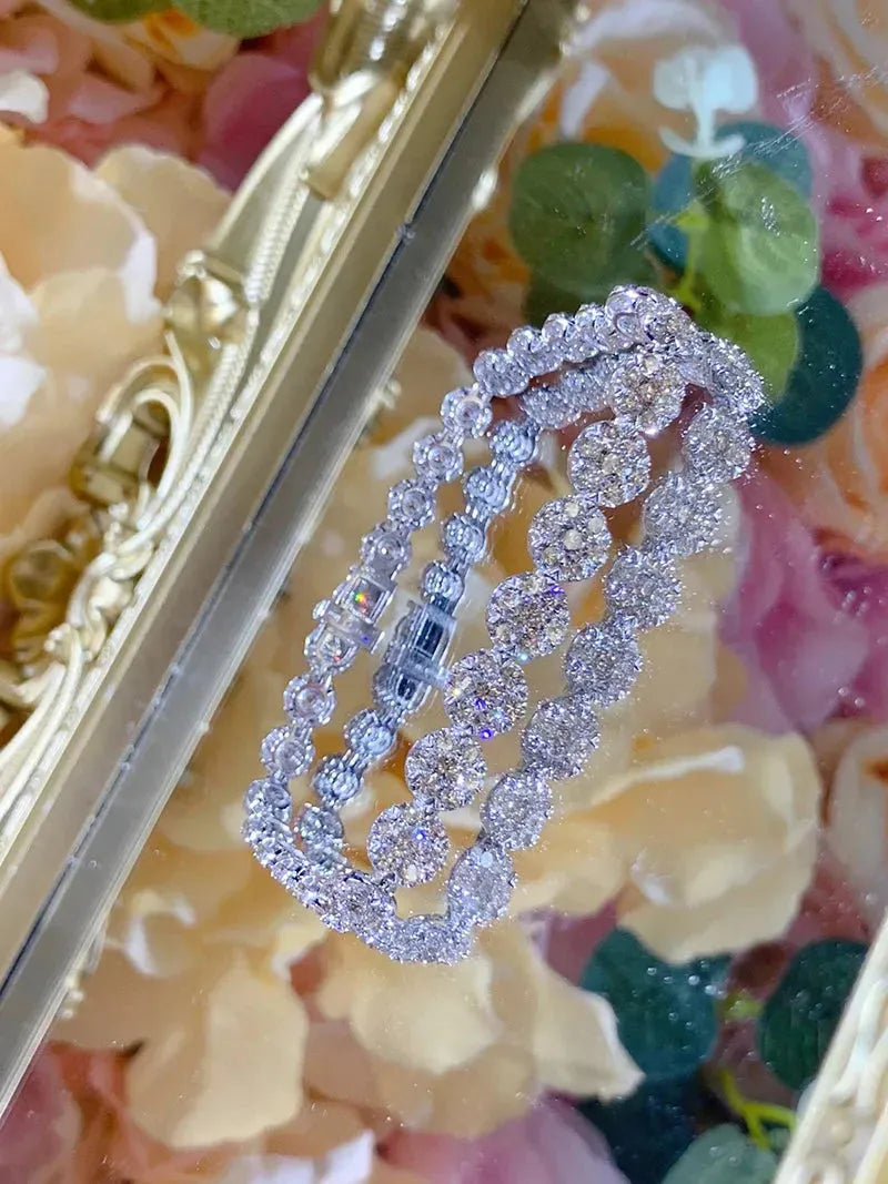 18K White Gold Diamond Bracelet for Women - 8.88 Carat Natural Round Cut Diamond Tennis Bracelet | Luxury Engagement Jewelry Gift for Anniversary, Valentine's Day & Special Occasions