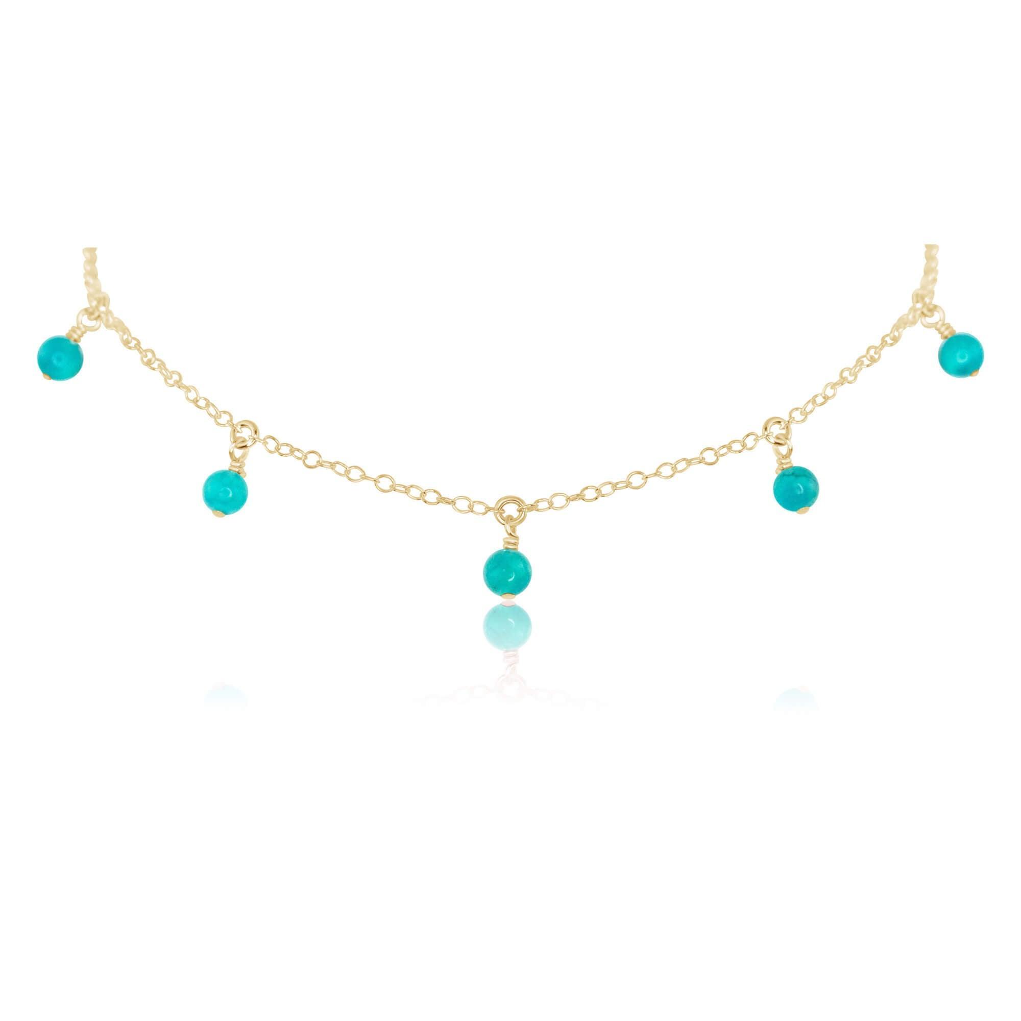 Elegant Turquoise Bead Drop Choker Necklace | Bohemian Jewelry for Women | Perfect for Festivals, Weddings & Boho Fashion