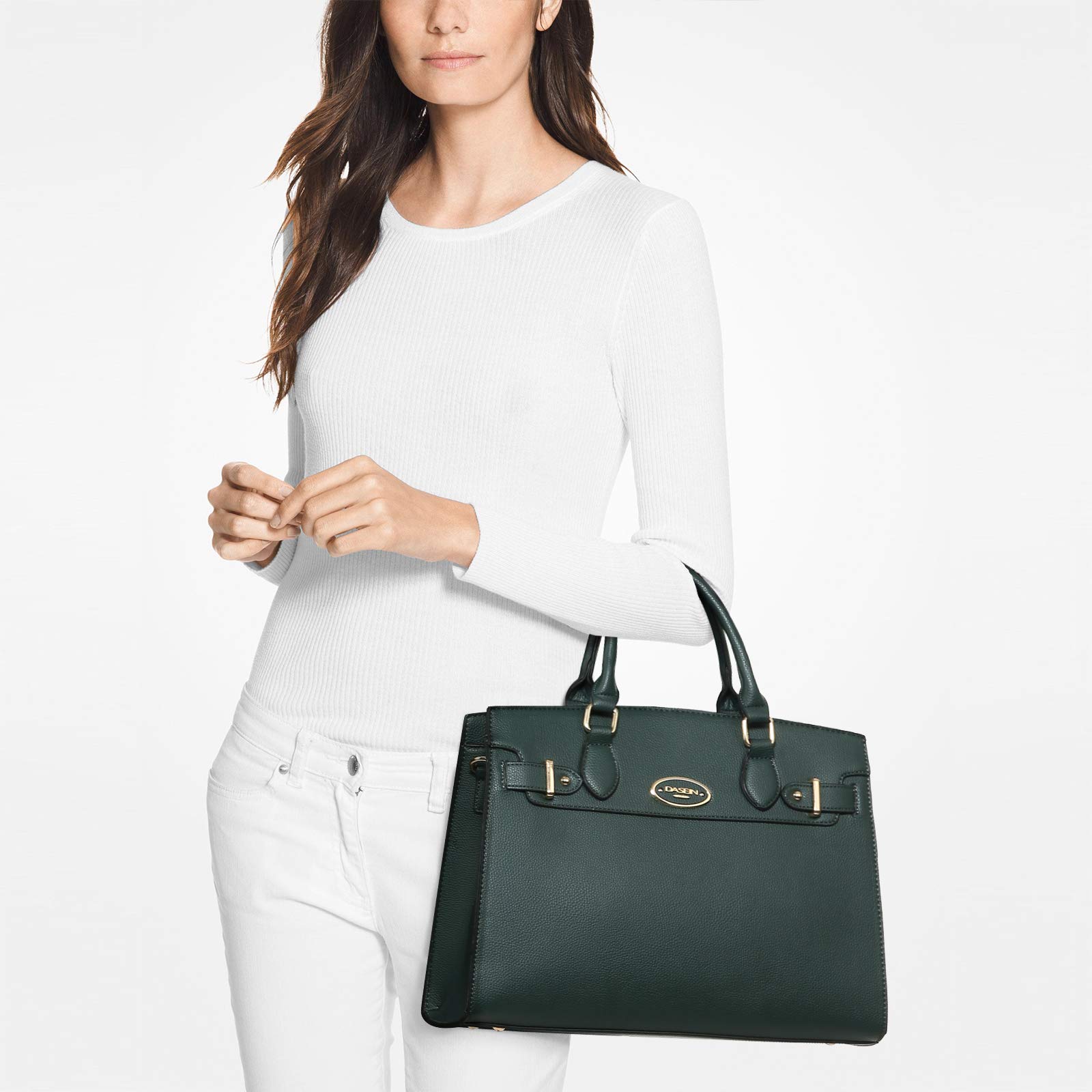 Dasein Women's Handbags and Purses - Stylish Shoulder Bag with Top Handle, Satchel Tote Work Bag & Matching Clutch for Office, Travel, and Daily Use