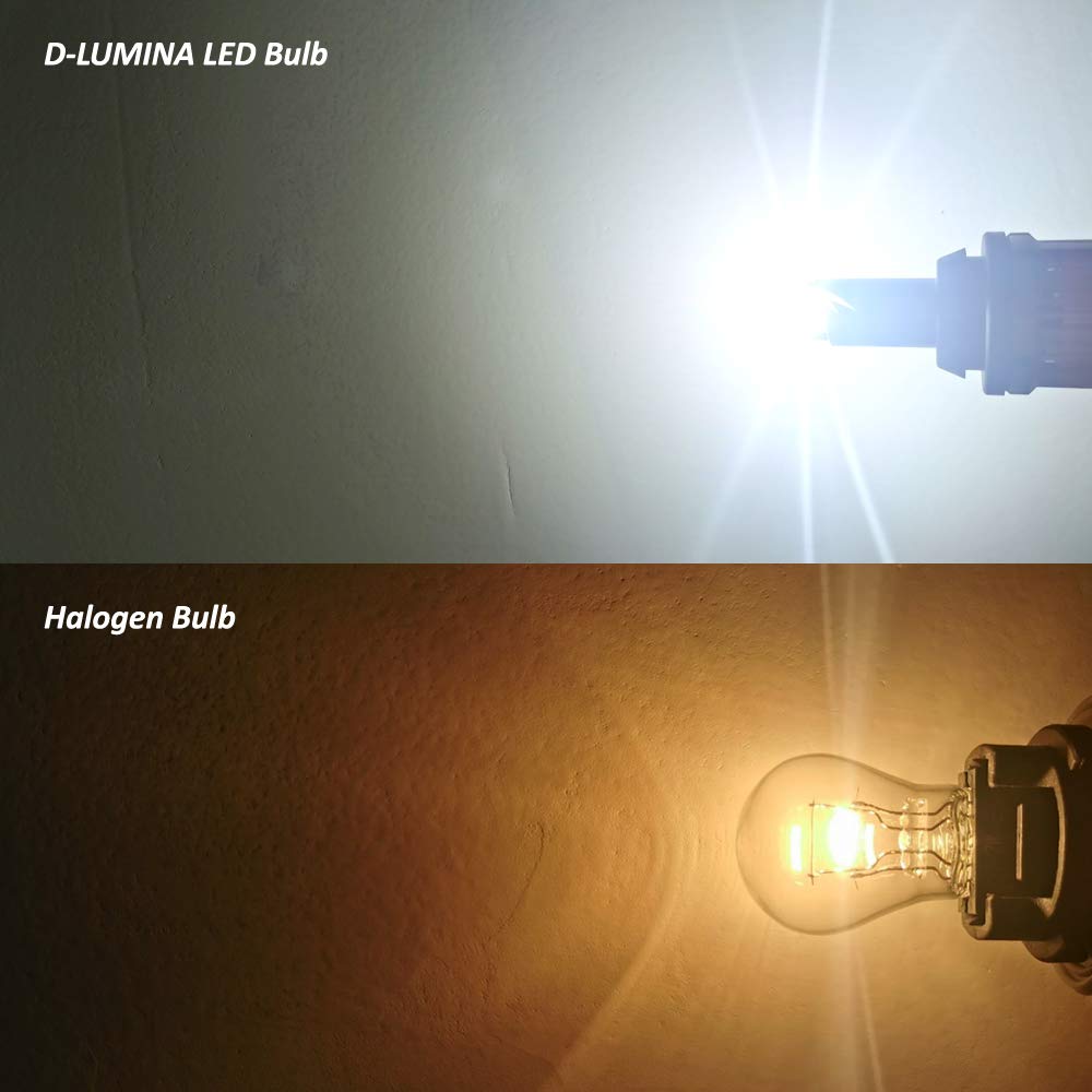D-Lumina 3156 3157 LED Backup Reverse Light Bulbs - 5600 Lumens, 21W, 2-SMD CSP Chips, 6000K White, Canbus Error Free, Plug & Play - Compatible with 3056 3057 3457 4157 - Perfect for Car & Truck Reverse Lights (Pack of 2)