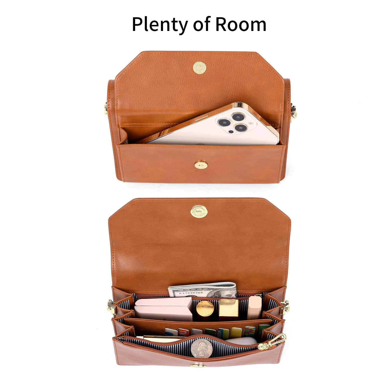 Nuoku Women's Small Clutch Purse - Elegant PU Leather Evening Wristlet Handbag with Crossbody Strap | Perfect for Parties, Weddings, Date Nights & Special Occasions