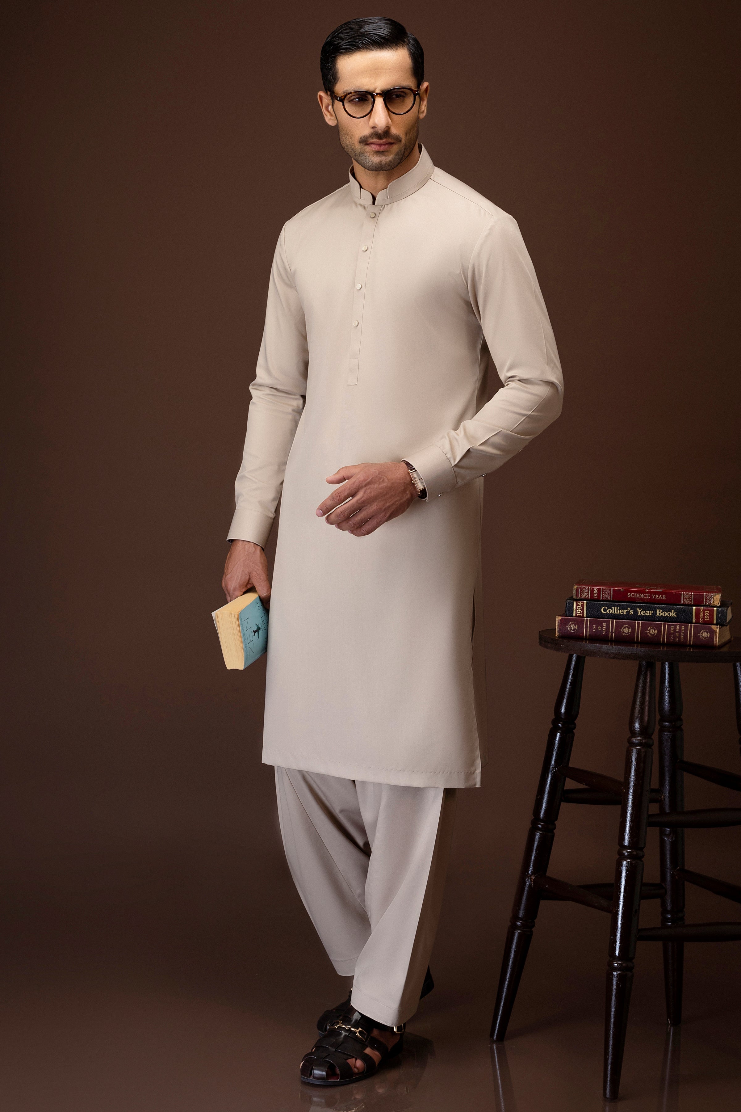 Stylish Blended Brown Shalwar Kameez for Men & Women - Premium Cotton Fabric - Perfect for Weddings, Festivals & Cultural Events