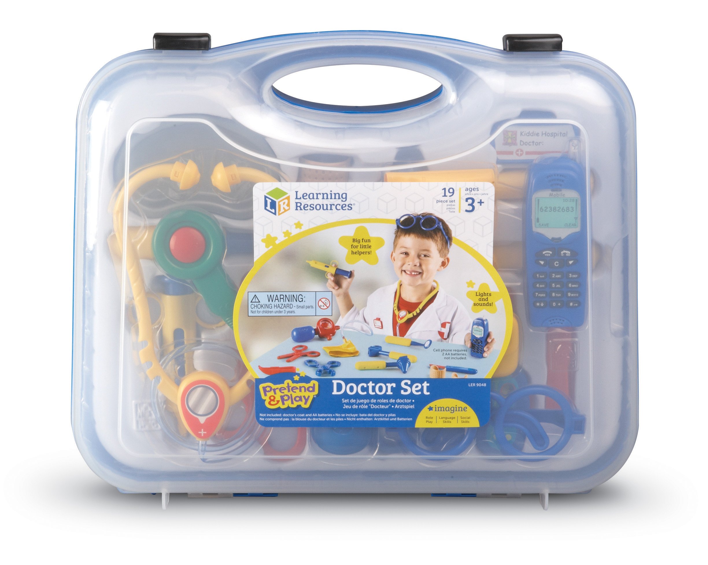 Learning Resources Pretend & Play Doctor Kit - 19 Piece Blue Toy Medical Set for Kids Ages 3+, Toddler Doctor Play Set with Stethoscope & Medical Tools - Perfect for Role Play, Social Emotional Learning & Preschool Education