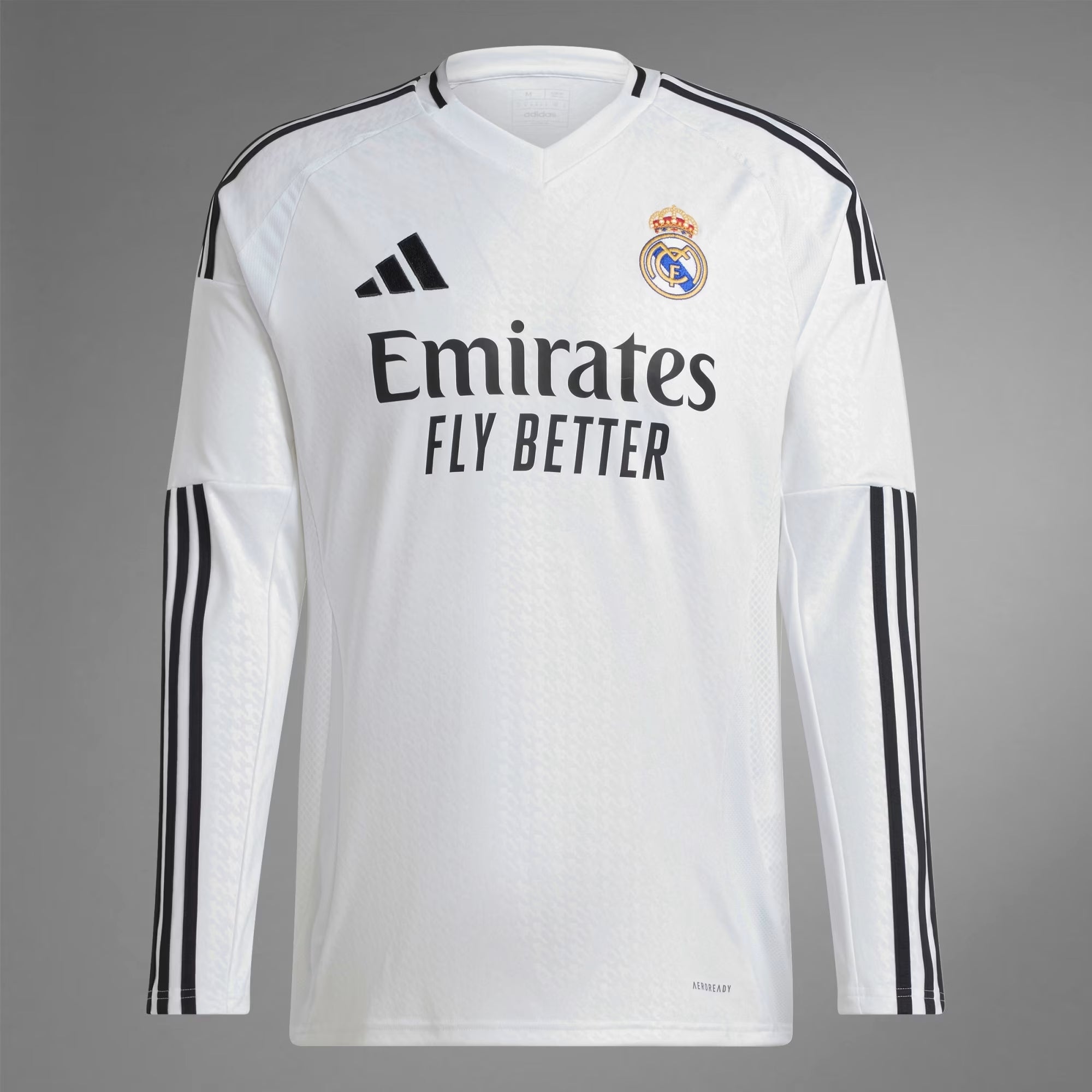 adidas Real Madrid 2024/25 Long Sleeve Home Jersey - Authentic Football Soccer Shirt for Men & Women - Perfect for Match Day, Training & Fan Support