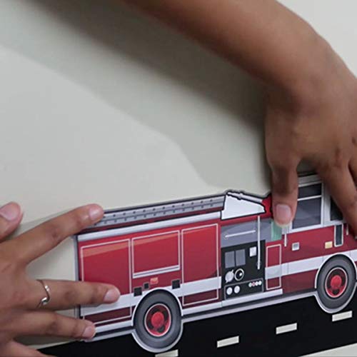 Fire Truck Wall Decals for Boys Room - Toddler Bedroom Decor, Kids Birthday Party Supplies - Perfect for Nursery, Playroom & Themed Party Decorations