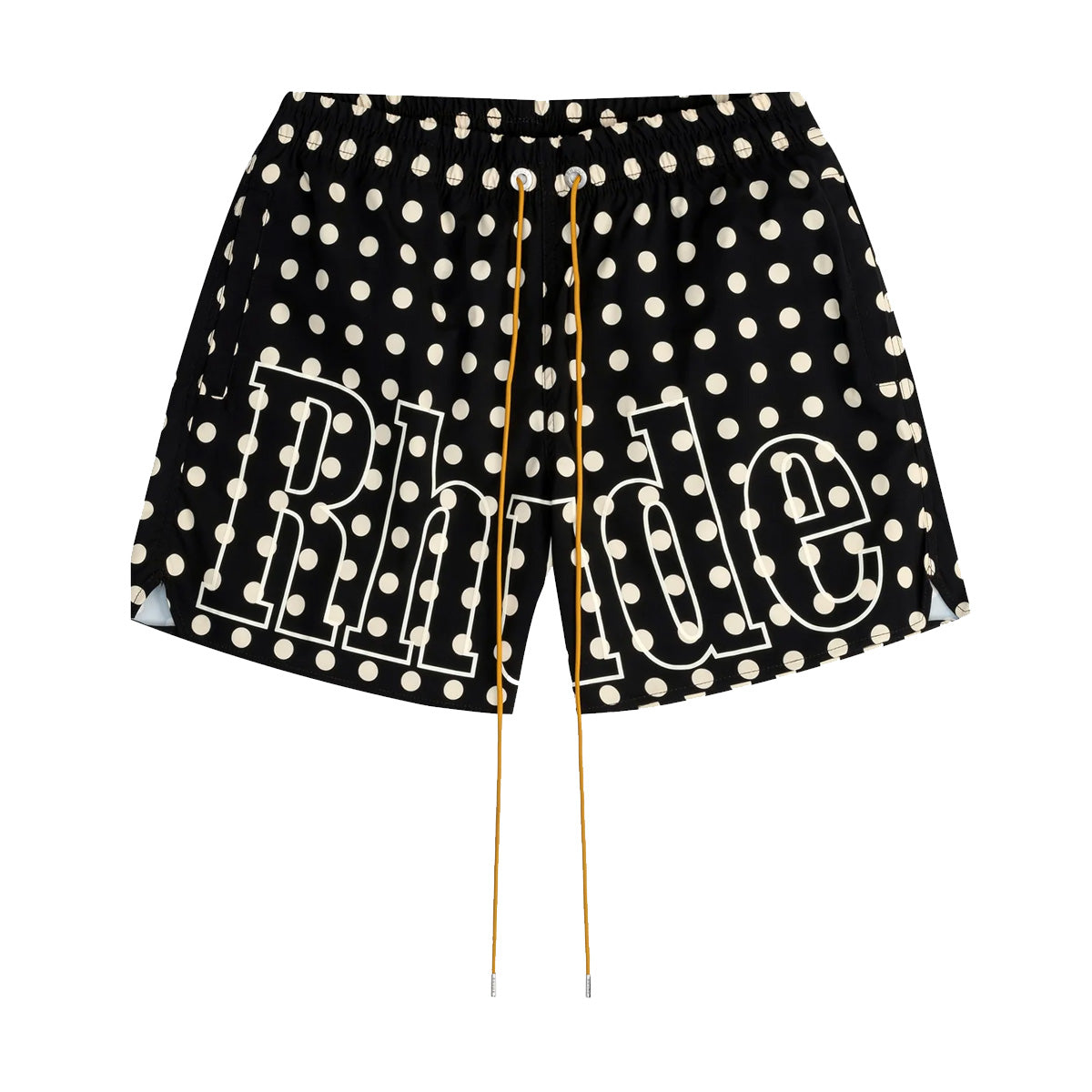 Stylish Logo Polka Dot Swim Shorts for Men - Black & White Print - Perfect for Beach, Pool, and Summer Vacations