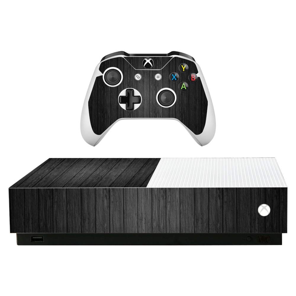 MightySkins Black Wood Vinyl Skin for Microsoft Xbox One S All-Digital Edition - Protective Decal Wrap Cover | Durable, Customizable, Easy to Apply & Remove | Made in USA | Perfect for Gaming Setups & Home Entertainment Systems