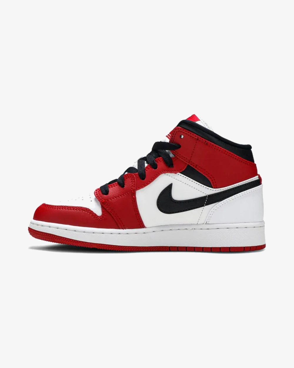 Nike Air Jordan 1 Mid Chicago White Heel GS - Basketball Shoes for Kids & Teens - Perfect for School, Sports & Streetwear Fashion
