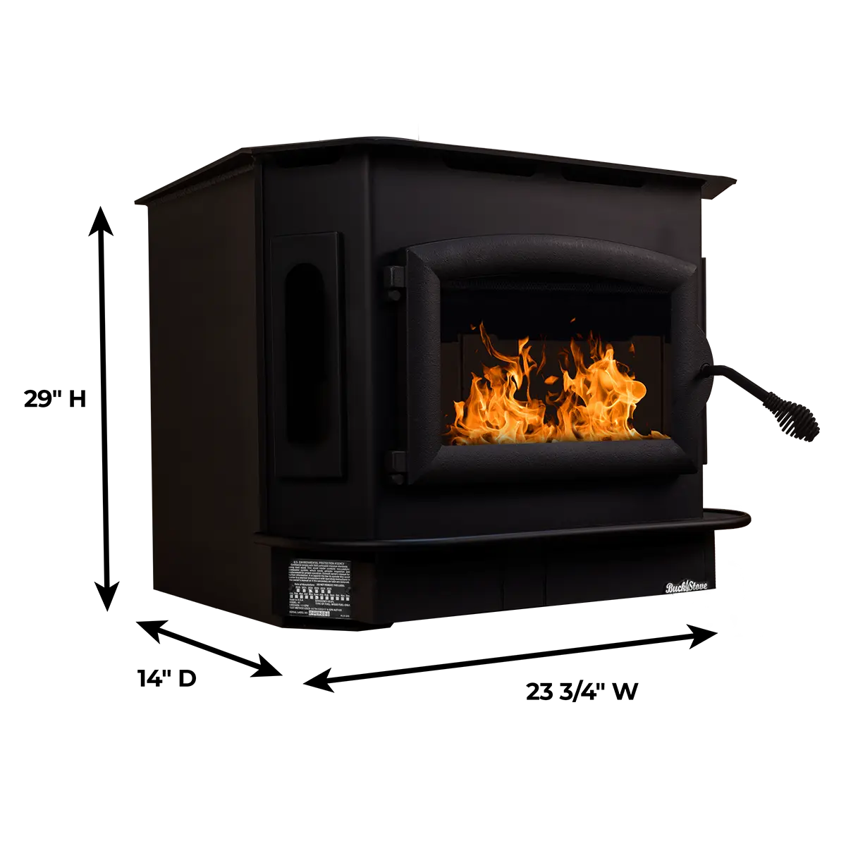 Buck Stove Model 81 Non-Catalytic Wood Burning Fireplace Insert with Heat-Activated Blower - Efficient Home Heating for Living Rooms & Cabins