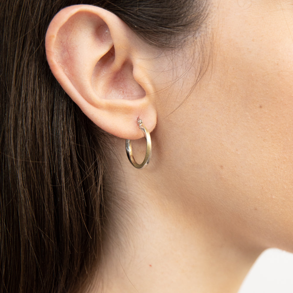 9ct Two Tone Gold Silver Filled Twist Hoop Earrings for Women - Elegant Dangle Jewelry for Parties, Weddings & Everyday Wear