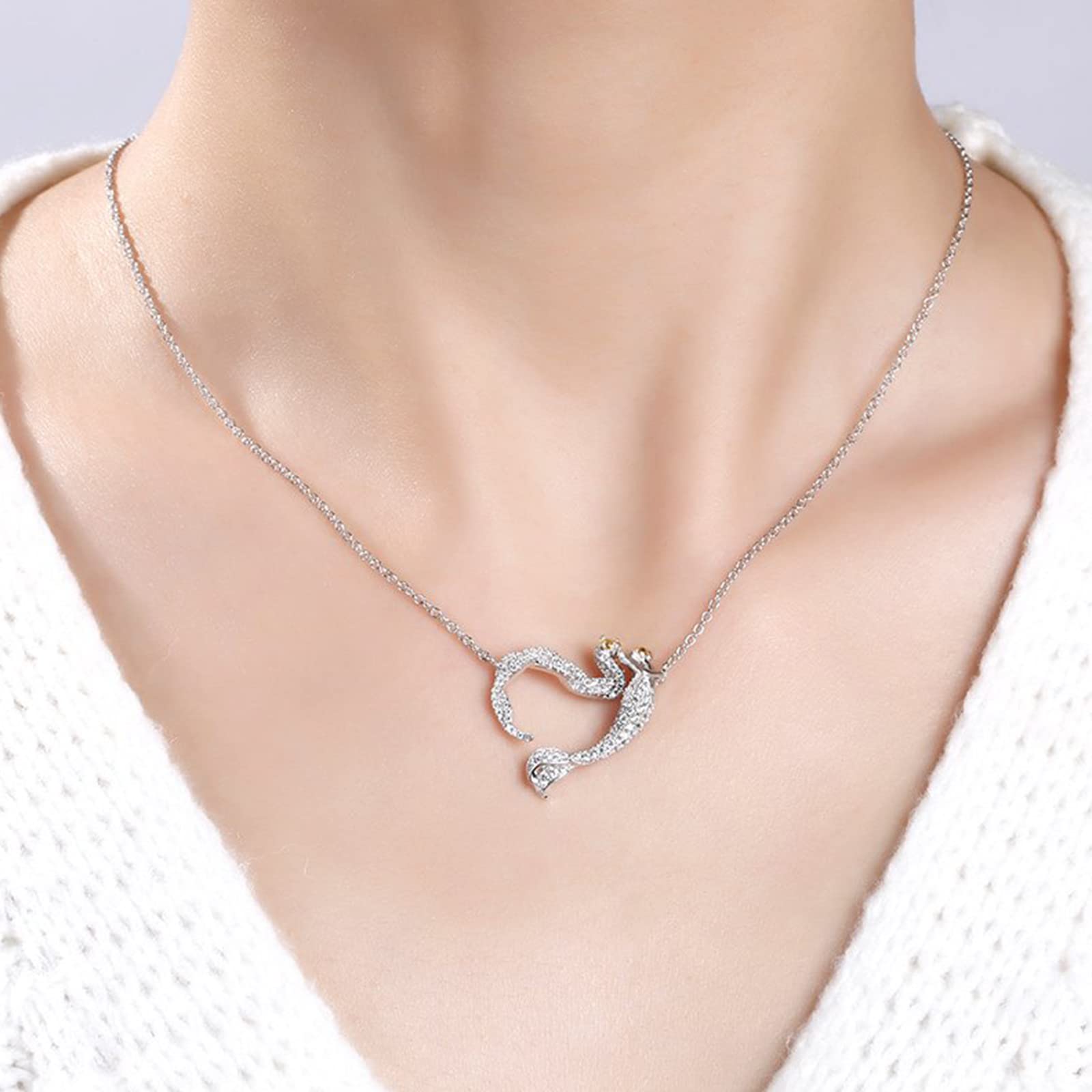Jeulia Sterling Silver Mermaid Necklace for Women - Ocean's Light Pendant Jewelry, Valentine's Day & Birthday Gift for Women & Girls | Perfect for Beach Parties, Mermaid-Themed Events & Romantic Occasions