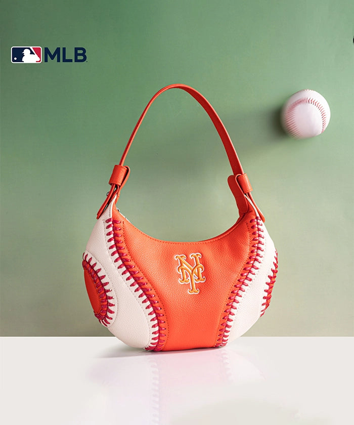 MLB New York Mets Hobo Bag for Women - Stylish Crossbody Shoulder Purse - Perfect for Baseball Games, Shopping & Daily Use
