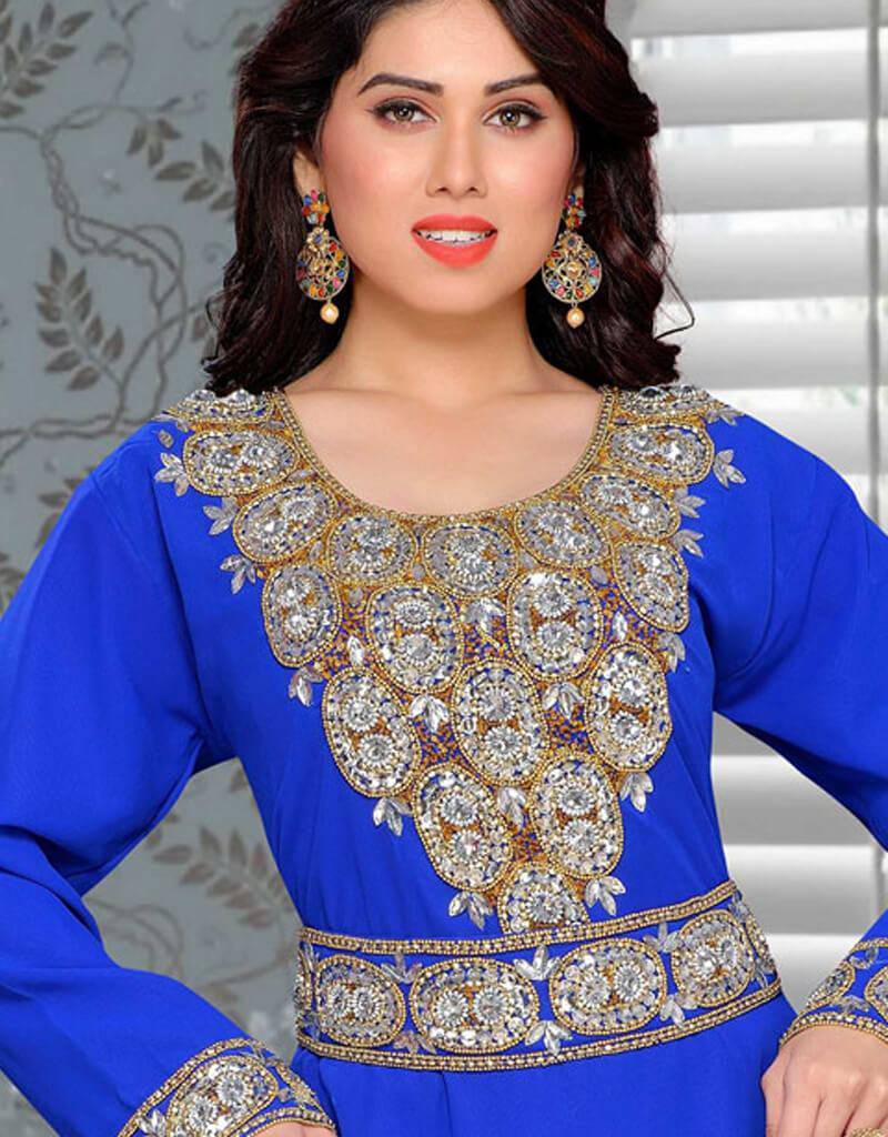 Elegant A-Line Moroccan Kaftan for Women - Flowy Boho Maxi Dress with Embroidery - Perfect for Beach Vacation, Summer Parties & Special Occasions