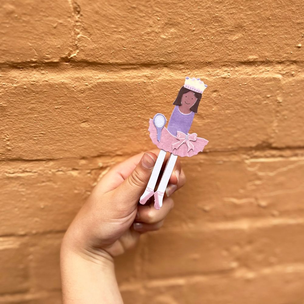 DIY Cotton Twist Ballerina Peg Doll Kit - Handmade Craft for Kids & Adults - Perfect for Home Decor, Gifts & Creative Play