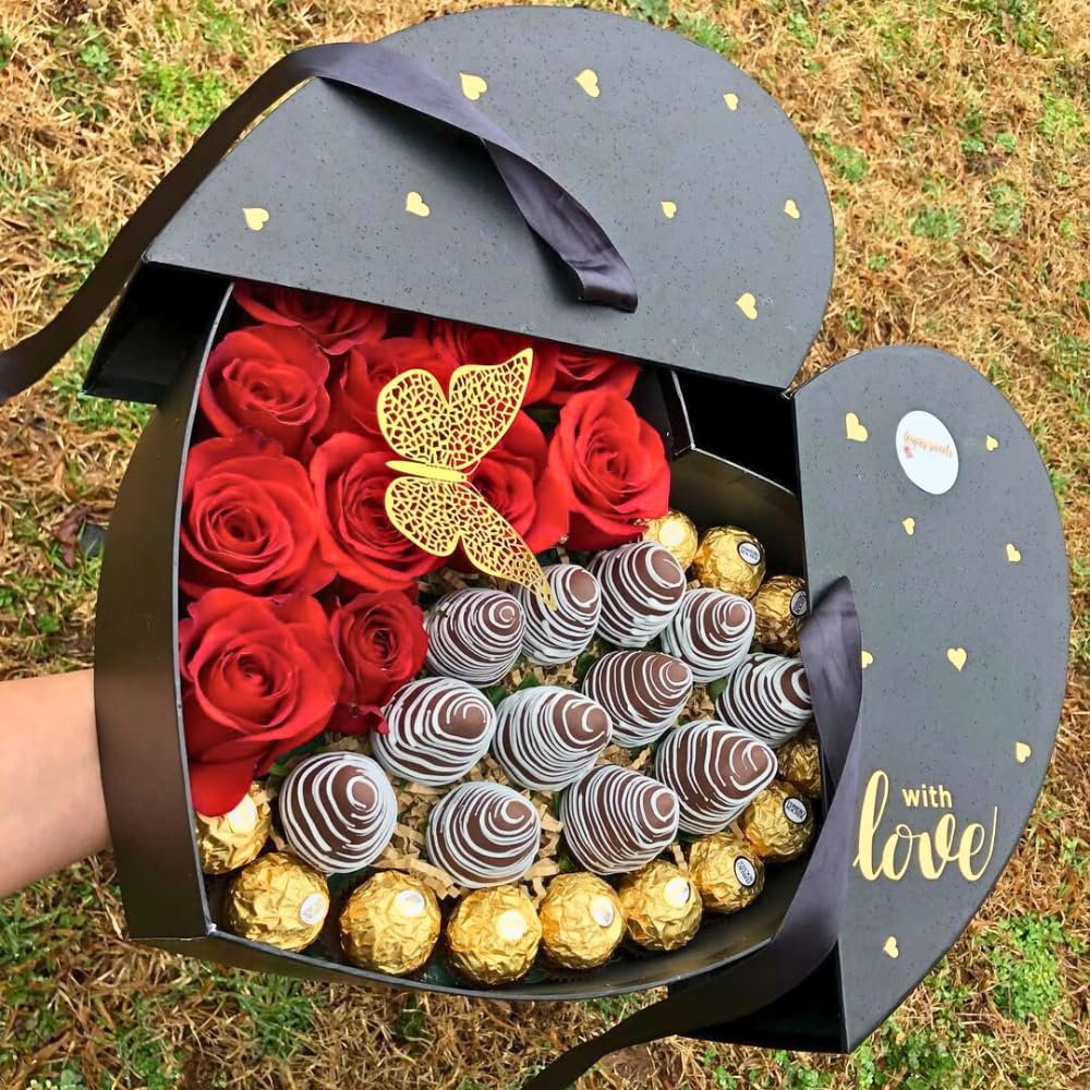 Luxury European Style Heart Shaped Flower Box - Elegant Floral Gift Box for Bouquets & Arrangements | Perfect for Valentine's Day, Weddings & Romantic Gifts