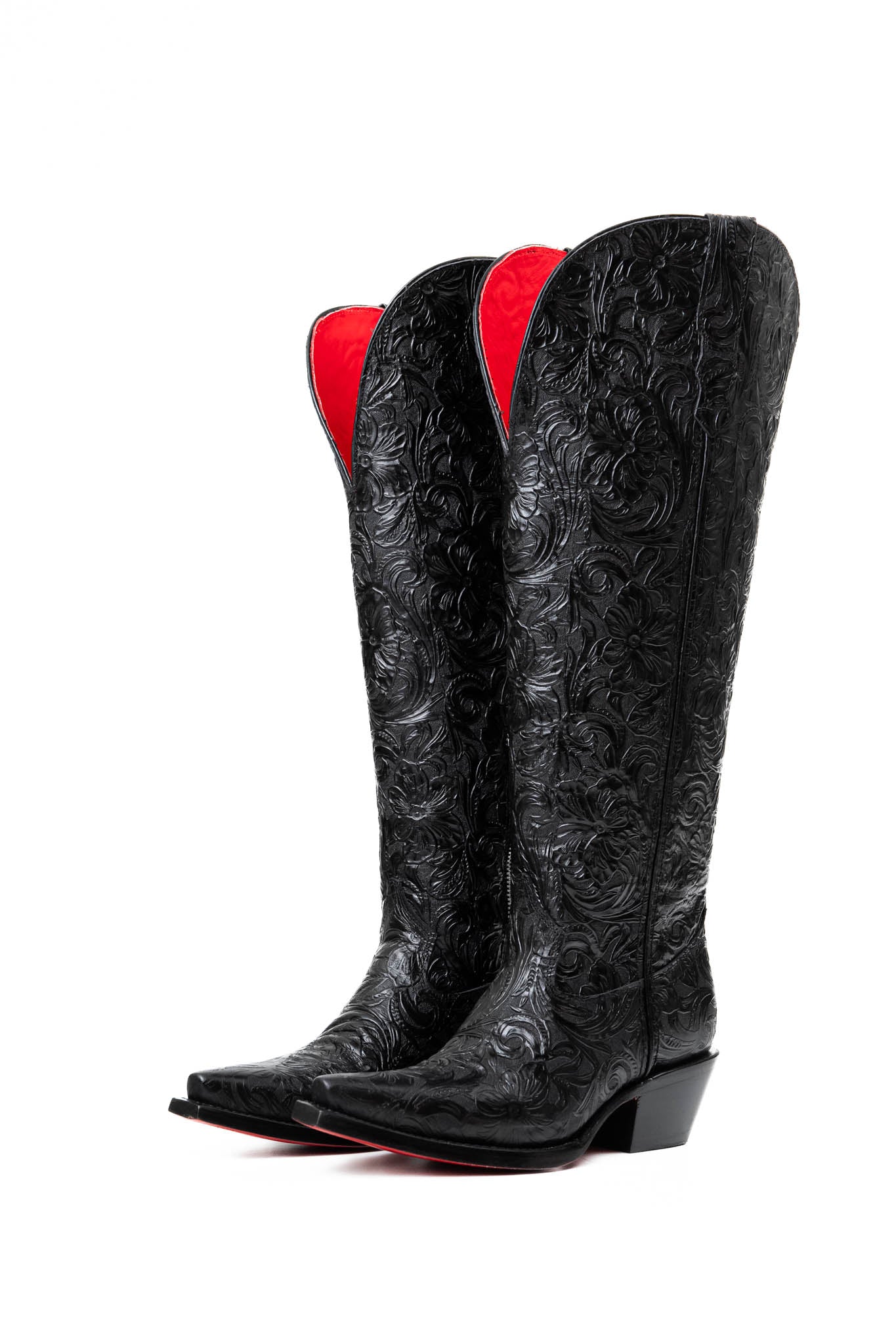 Nancy Tall Wide Calf Cowgirl Boots with Red Bottom Snip Toe - Perfect for Western Rides, Country Music Festivals & Cowgirl Fashion Outfits