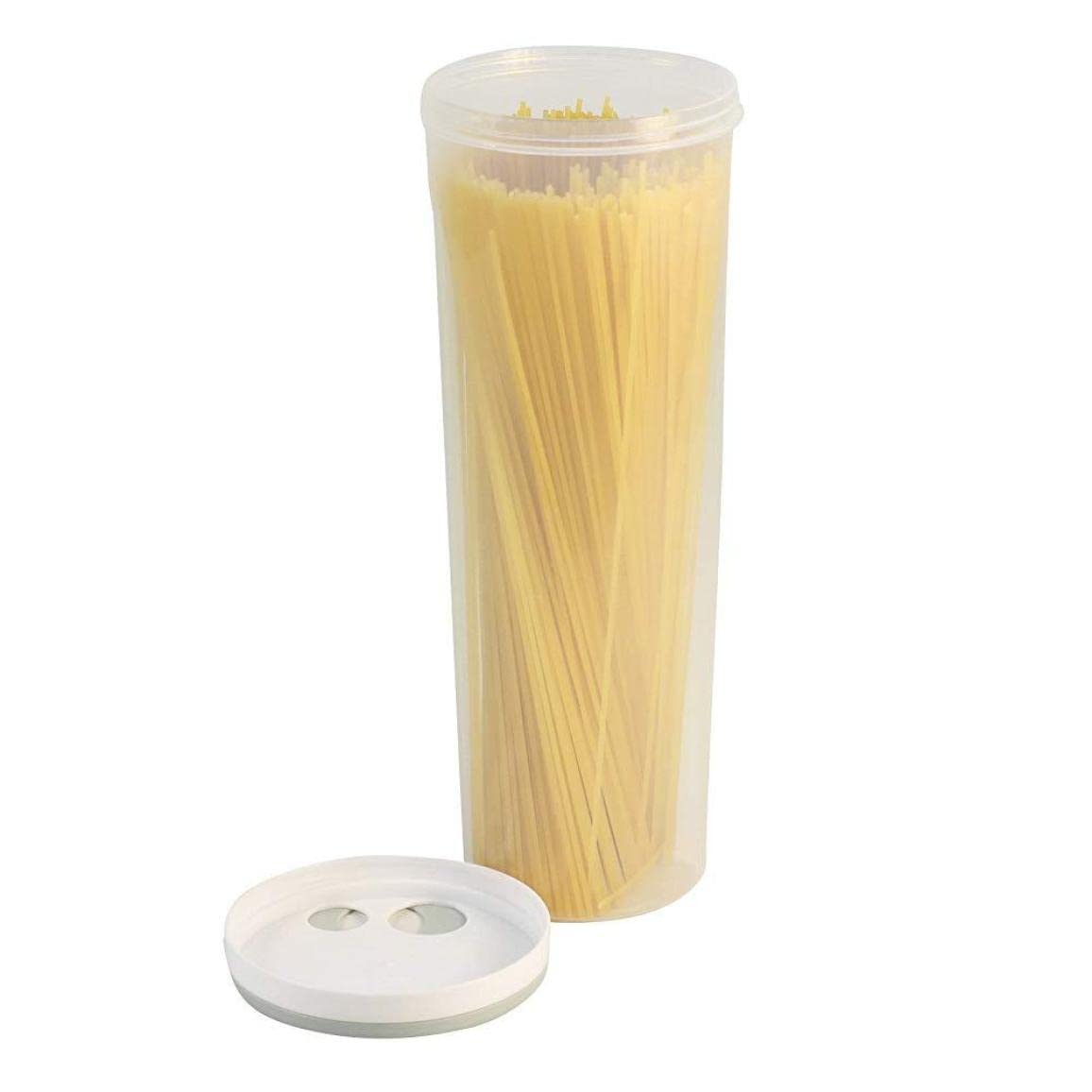 Plastic Pasta & Cereal Storage Container with Rotating Lid - Airtight Dry Food Dispenser for Grains, Noodles & Kitchen Pantry Organization | Perfect for Meal Prep & Bulk Food Storage