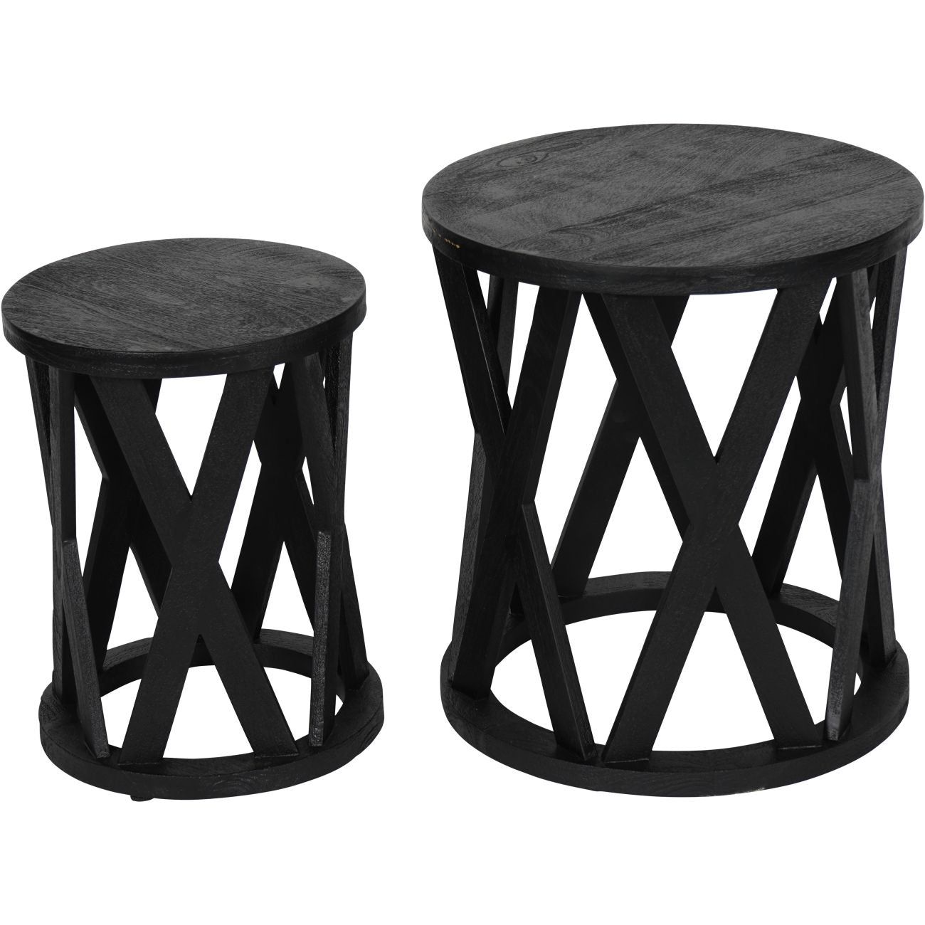 Solid Wood Nesting Side Tables Set of 2 - Modern End Tables for Living Room, Bedroom - Space Saving Furniture for Small Spaces - Cali Collection - Limited Time Offer
