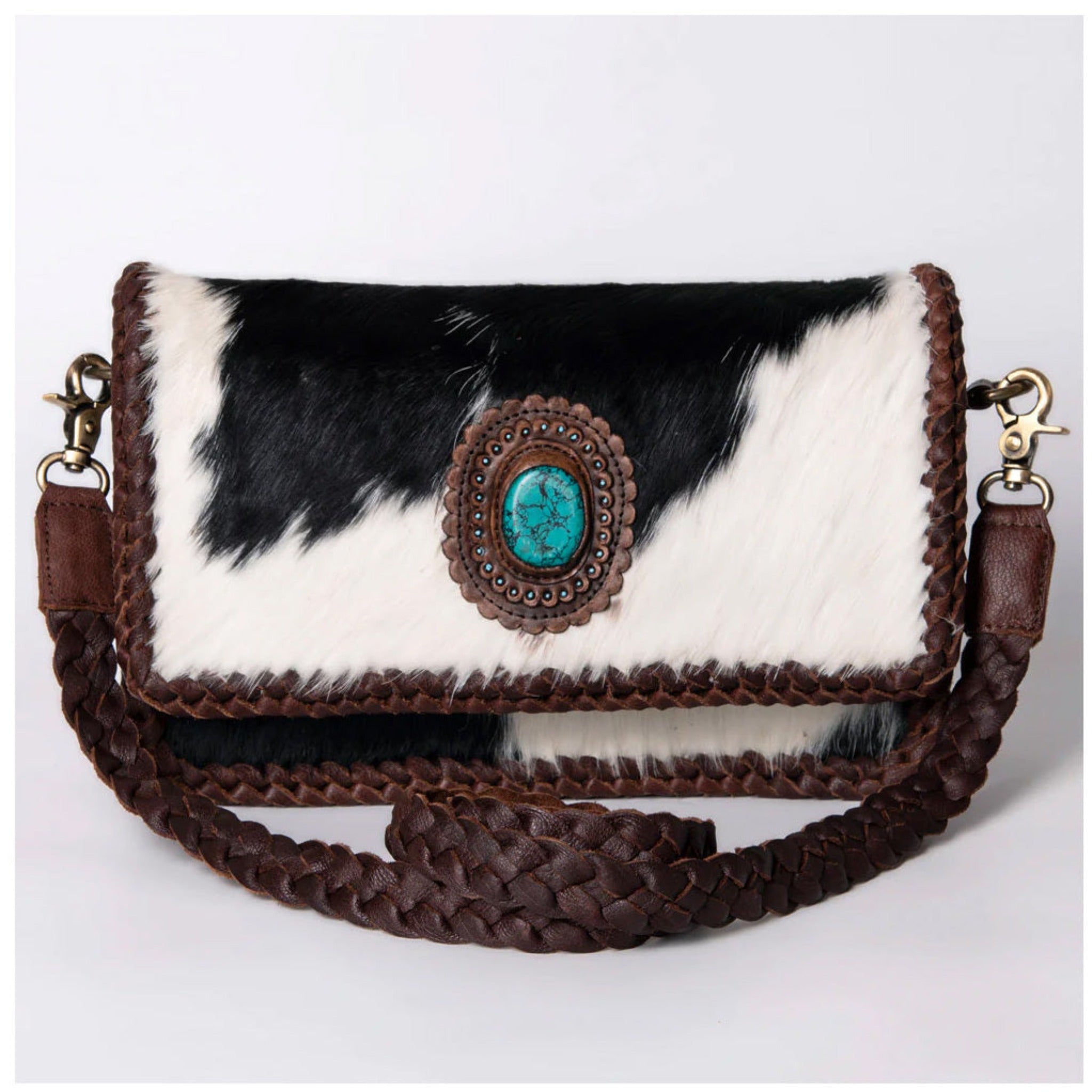 American Darling Hide On Braided Edge Handbag - Stylish Leather Crossbody Purse for Women | Perfect for Work, Travel & Evening Out