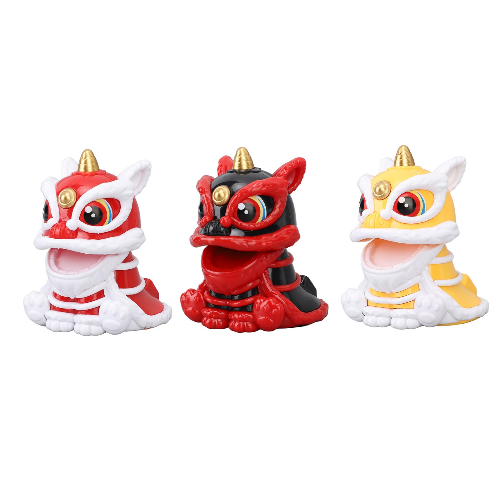 Jerliflyer Solar Powered Dancing Lion Ornament - Chinese New Year Lucky Decoration for Home, Office & Car Interior (Yellow) | Perfect for Lunar New Year Celebrations, Gifts & Feng Shui Decor