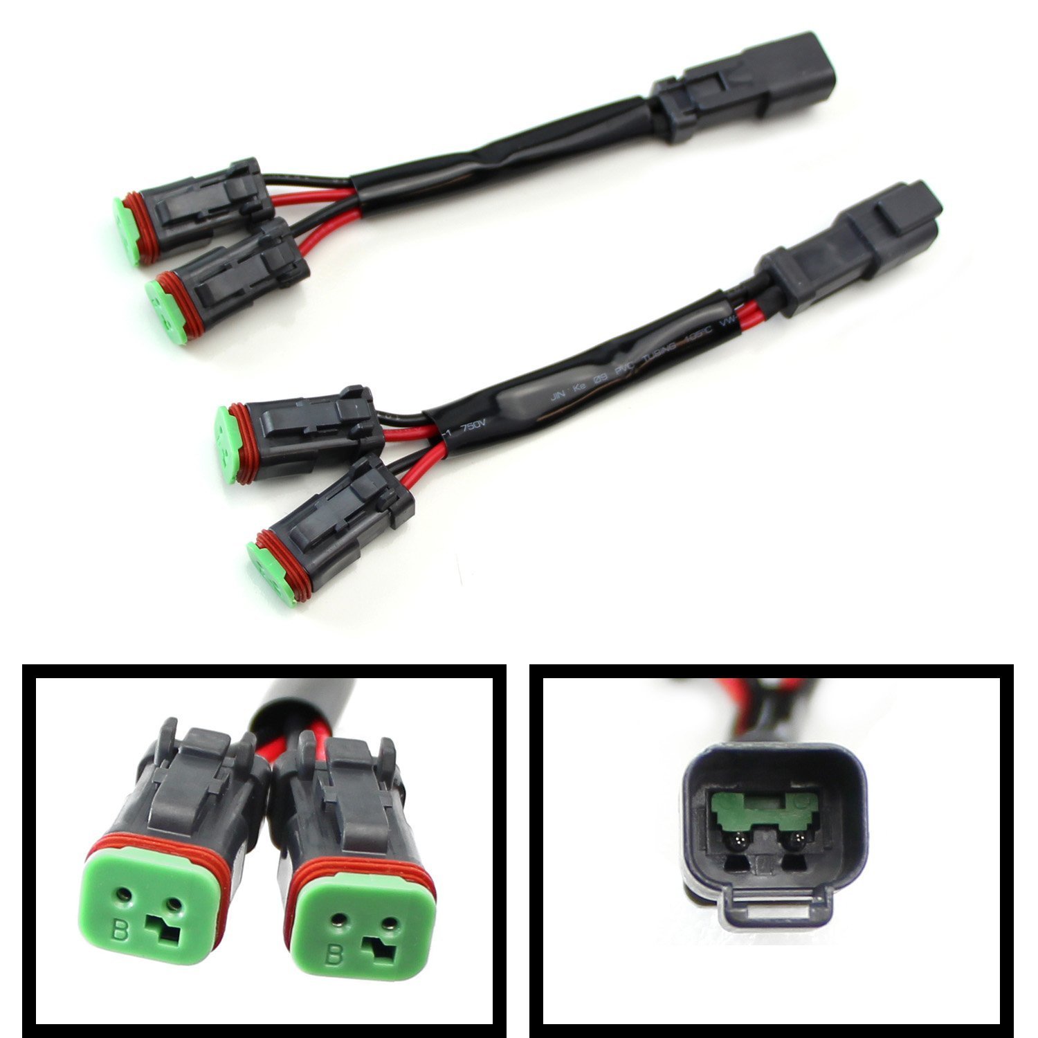 Cali Raised LED Ditch Light Mounting Brackets Extension Kit with 2 DT Plug Splitters & 3.5