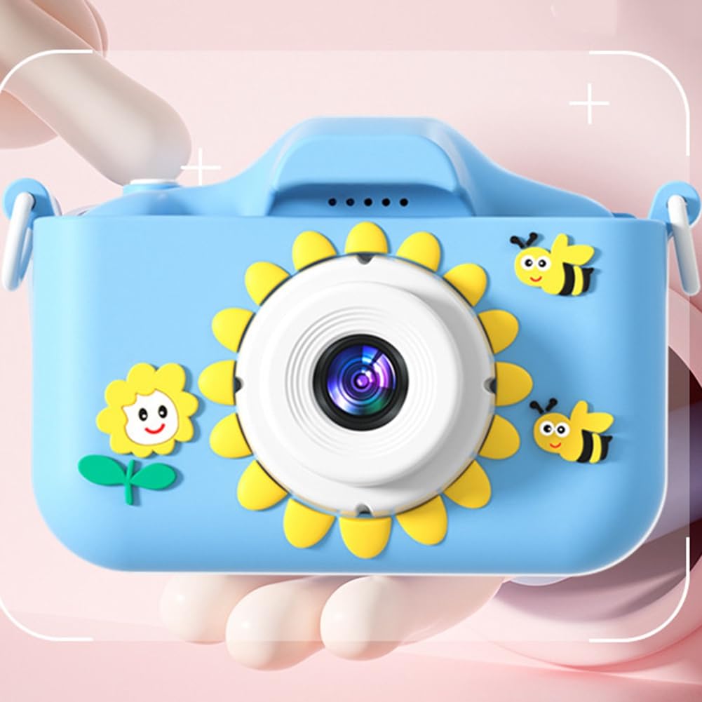Decqerbe HD 96MP Digital Camera with Zoom - Compact Kids Sunflower Cartoon Camera in Pink | Perfect for Birthday Gifts, Travel Photography & Children's First Camera