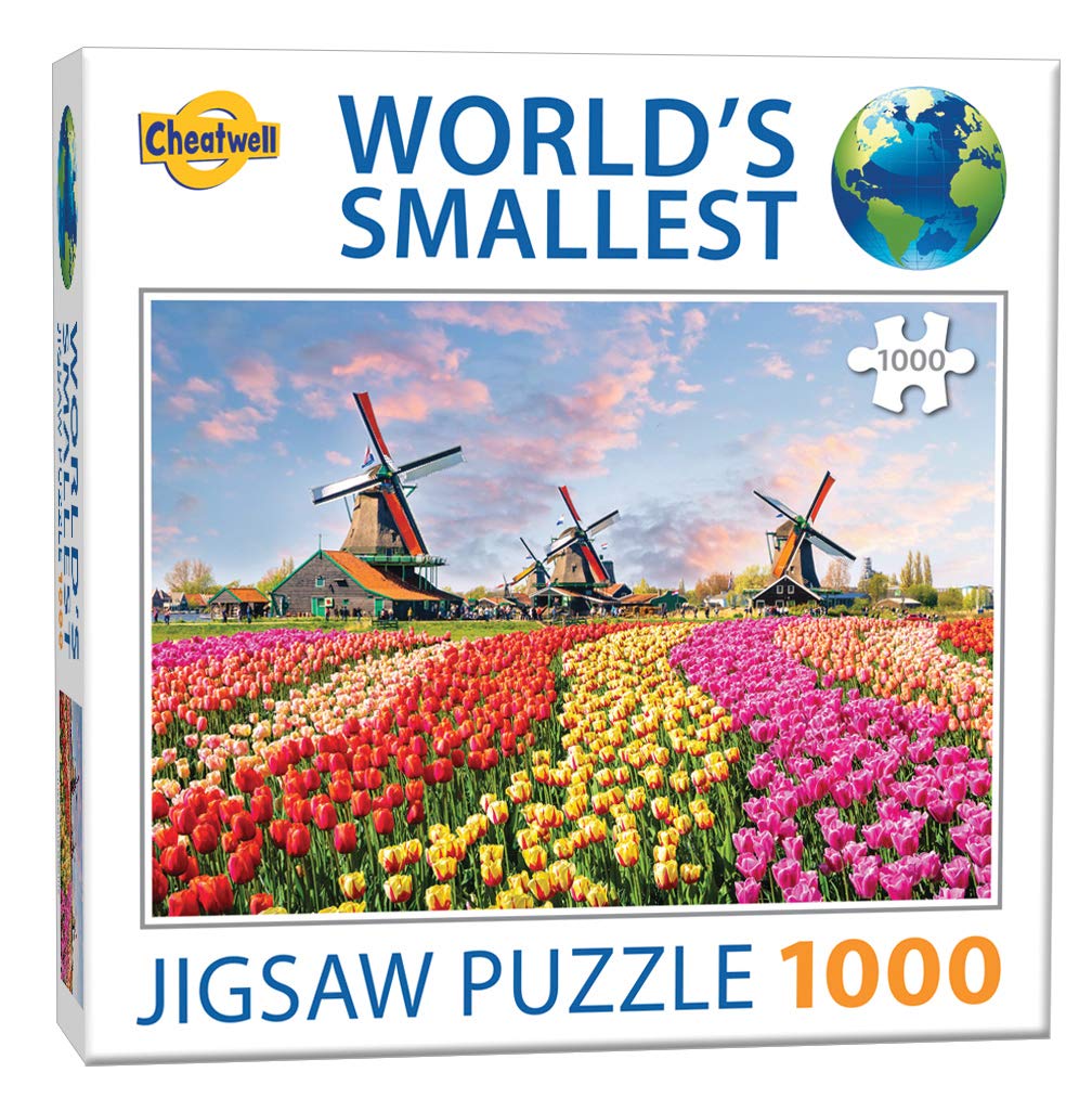 Cheatwell Games 13190 EA World's Smallest Dutch Windmills Puzzle - Miniature Travel Puzzle for Adults & Kids - Perfect for Road Trips, Airplane Travel & Office Desk Decor