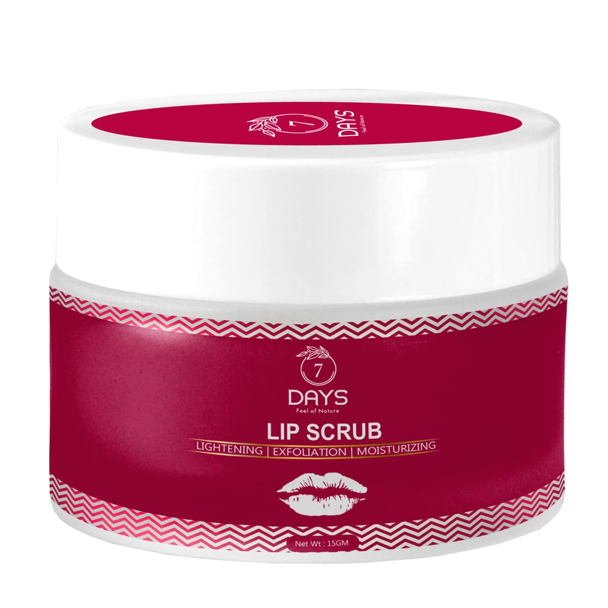 7 Days Lip Scrub Balm for Men & Women - Natural Exfoliator with Beetroot, Vitamin C, Honey & Walnut - Removes Dark, Dry, Chapped Lips & Lipstick Stains - Chemical Free, Vegan - 25g - Perfect for Daily Lip Care & Pre-Makeup Prep