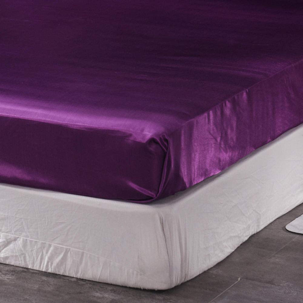 Luxury King Size Bed Sheet Set - 100% Brushed Microfiber, Satin Soft 180x200cm (3pc) Purple Bedding Set with Fitted Sheet & Pillowcases | Hotel Quality Mattress Protector for Master Bedroom & Guest Room Decor