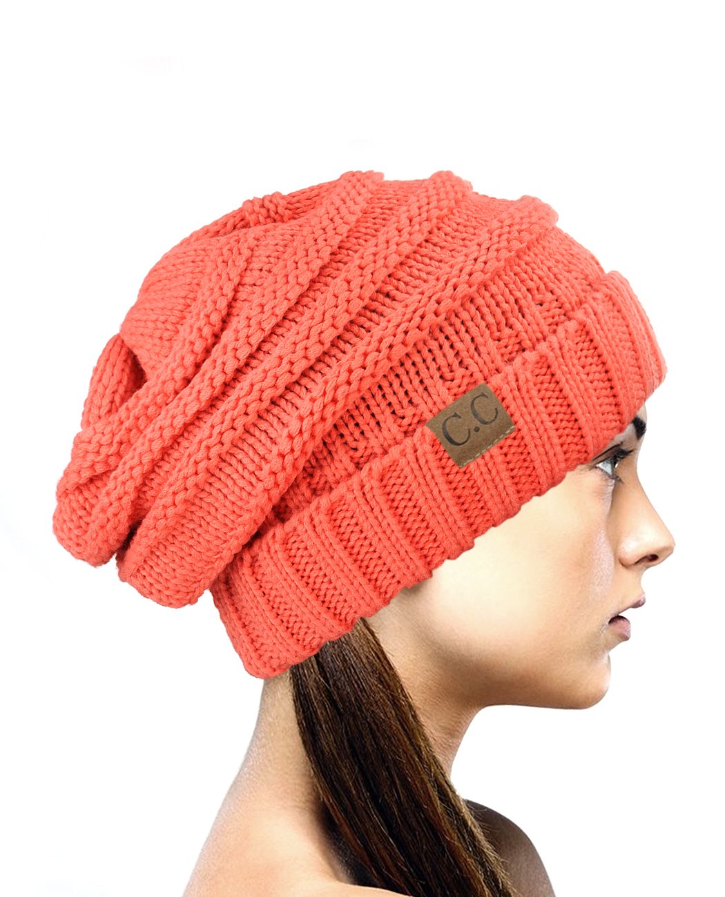 NYFASHION101 Slouchy Wrinkled Beanie Cap - Soft Stretchy Skull Hat for Men & Women - Winter Warm Knit Hat for Outdoor Activities, Streetwear Fashion