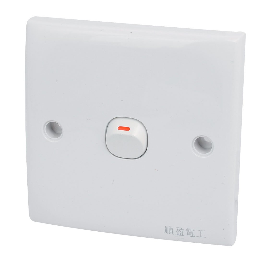 Self-Locking Latching Electrical Switch Wall Plate - White On/Off Button Light Control - 250V 10A - Ideal for Home, Office & Commercial Lighting Control