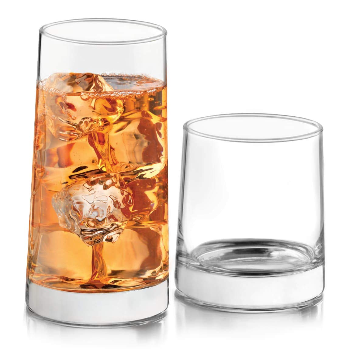 Libbey Cabos 16-Piece Tumbler and Rocks Glass Set - Durable Drinkware for Cocktails, Whiskey & Iced Beverages - Perfect for Home Bars, Parties & Everyday Use