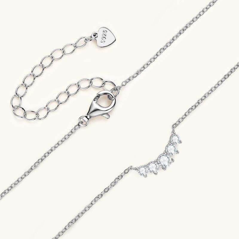 Sweet Smile Premium Moissanite Pendant Necklace for Women - 925 Sterling Silver Dainty Jewelry Gift for Anniversary, Valentine's Day & Special Occasions