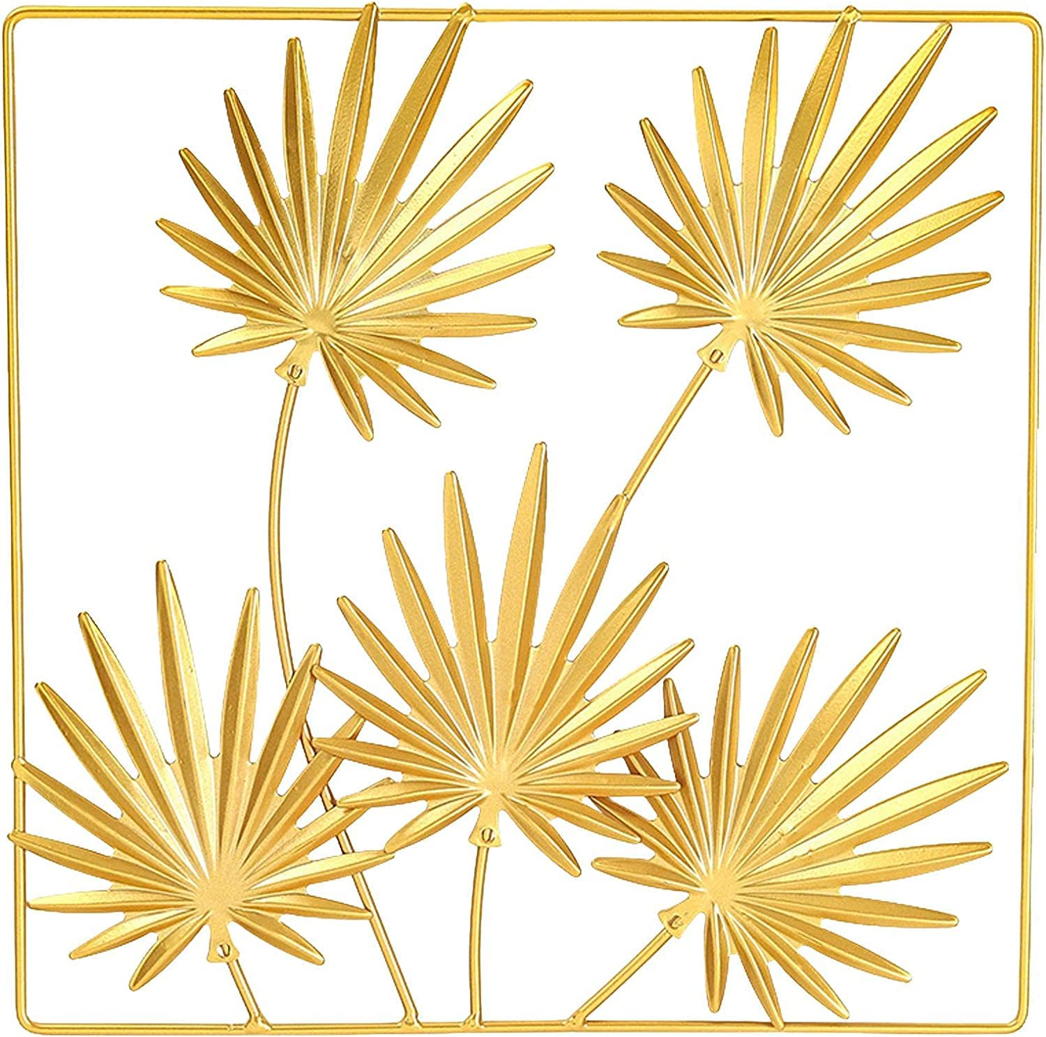 Metal Wall Art Decor - Elegant Iron Leaf Sculpture for Home & Office | Palm Design for Bedroom, Living Room & Office Spaces | Unique Hanging Ornament for Modern Interior Design