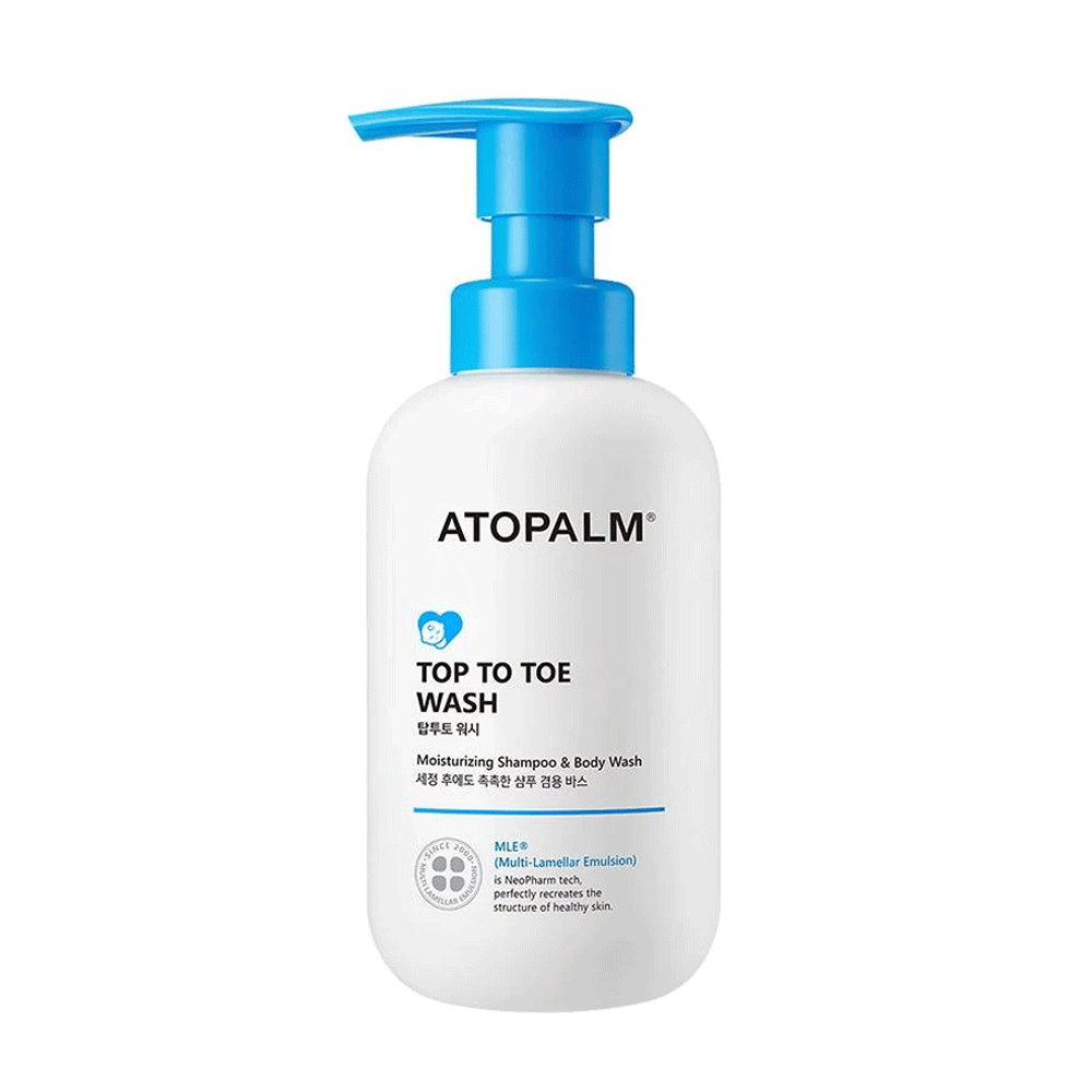 ATOPALM Top to Toe Wash 300ml - Gentle Body & Hair Cleanser for All Skin Types | Perfect for Sensitive Skin, Babies & Daily Shower Use