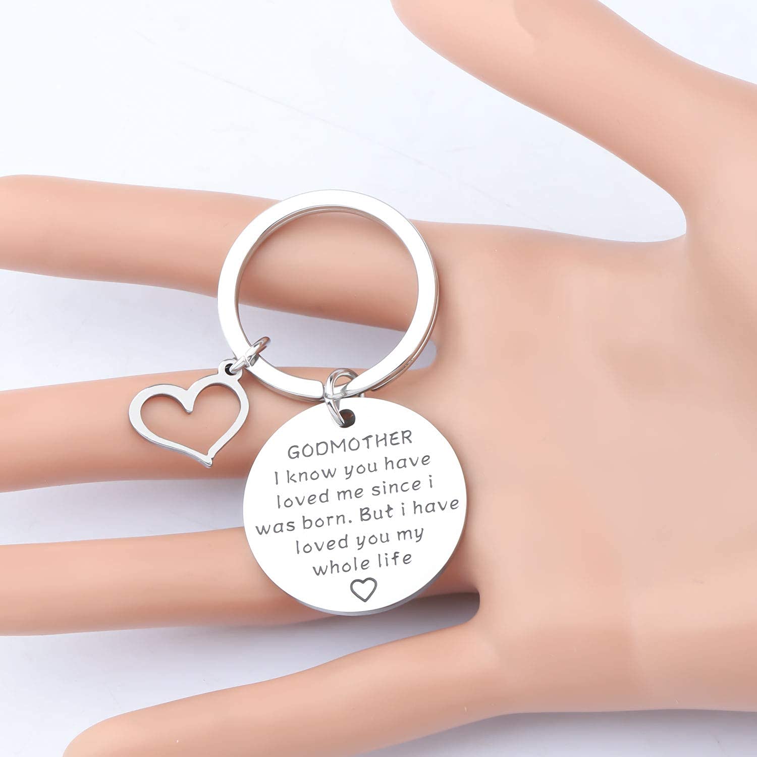 TIIMG Godmother Keychain - Personalized Christian Gift for Godmother from Godchild or Godson - Perfect for Baptism, Birthday & Mother's Day Gifts