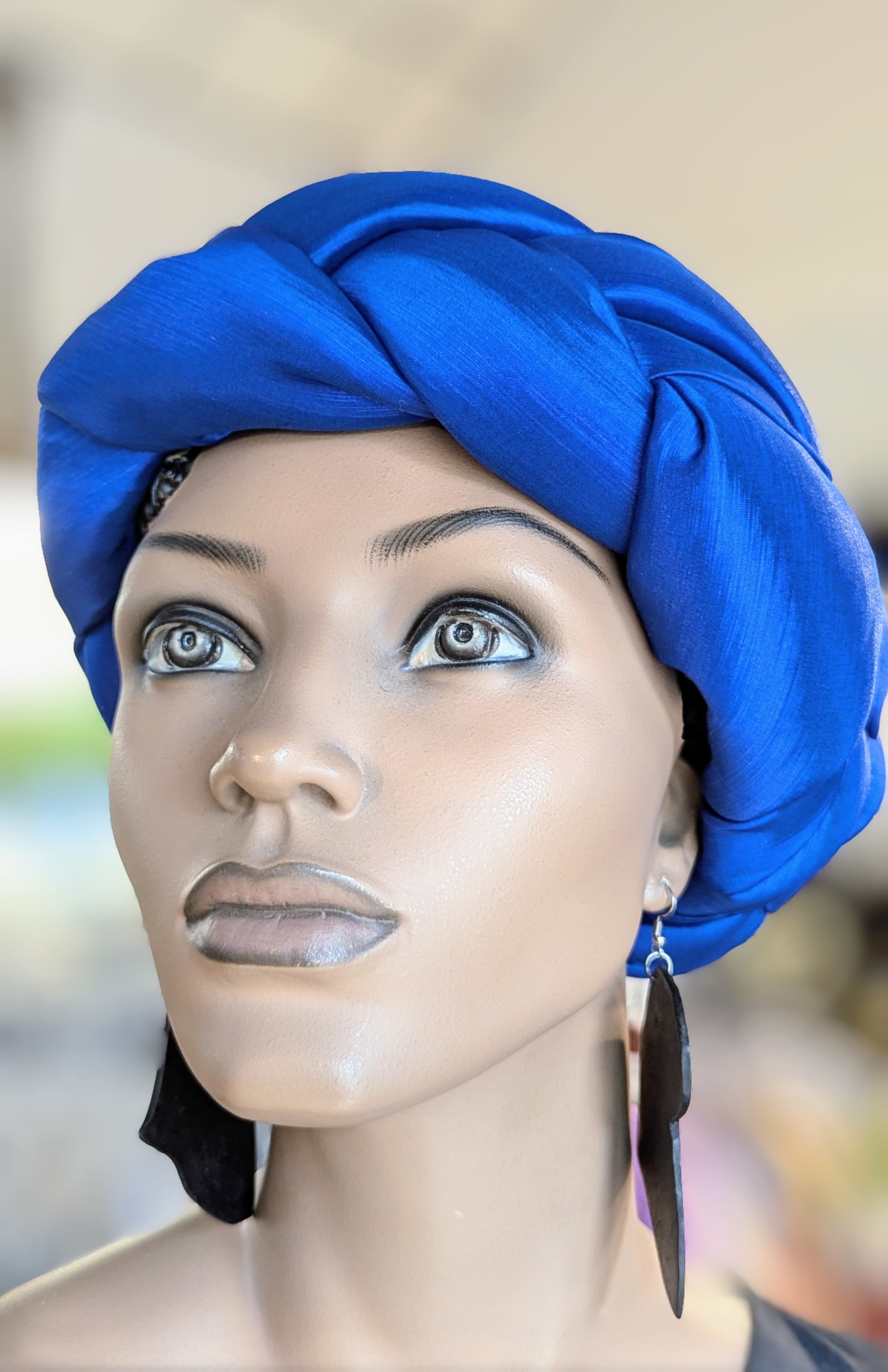 Dupsie's Akilah Blue African Headband DPWAH22 – Stylish Hair Accessory for Women, Boho Head Wrap for Fashion, Parties & Cultural Events