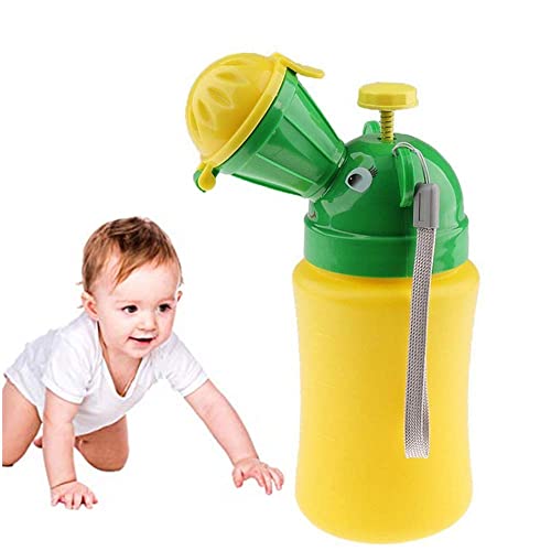 Portable Elephant Travel Urinal for Kids - Emergency Pee Potty for Toddlers Boys & Girls - Green & Yellow Potty Training Toilet - Ideal for Camping, Road Trips & Outdoor Adventures - Perfect for Car, Airplane & Home Use - Great for Travel, Emergency Situations & Potty Training On-The-Go - Convenient for Long Trips, Nighttime Use & Quick Potty Breaks
