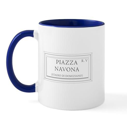 White/Navy Inside - Piazza Navona, Rome Italy Mug