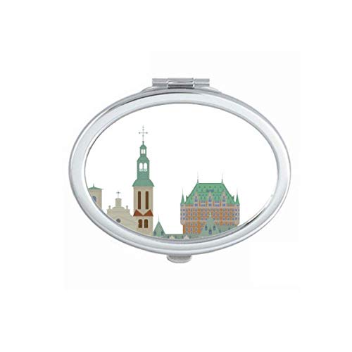 DIYthinker Canada Landmark & City Buildings Cartoon Mirror - Portable Folding Double-Sided Makeup Mirror for Travel, Home & Office