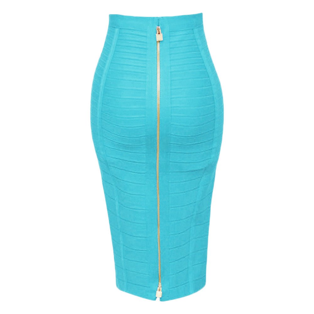 Stylish Women's High Waist Stretchy Rayon Pencil Skirt - Perfect for Office Wear, Date Night & Casual Outfits