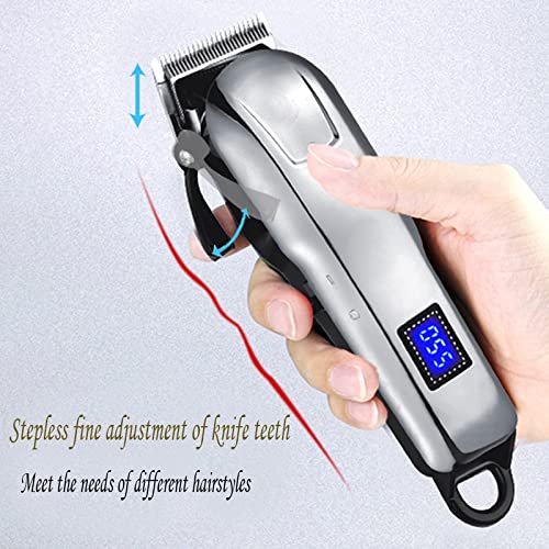 Professional Hair Clippers for Men - Rechargeable Cordless Barber Trimmer with LED Display & Adjustable Blades | Perfect for Home Haircuts, Beard Trimming & Salon Styling