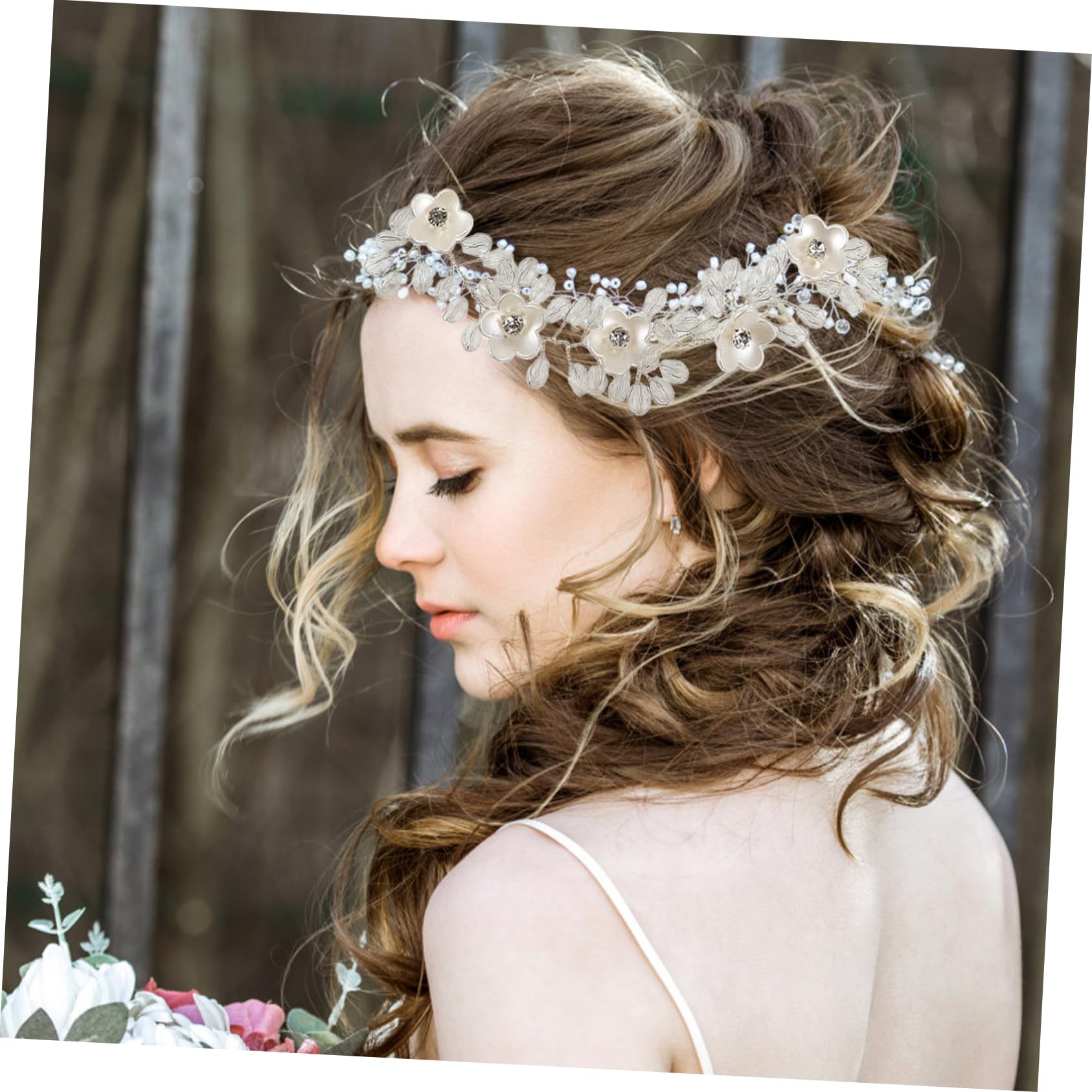 FRCOLOR Crystal Pearl Bridal Headband for Women - Elegant Wedding Hair Accessories for Bride, Bridesmaid & Girls - Perfect for Weddings, Prom & Special Occasions